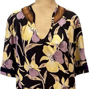 Dries Van Noten fabulous 2pc. Skirt set, silk in elegant color combination, M